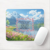 Tapis De Souris Serenity Prayer Floral Heart With Mountain View (Avec souris)