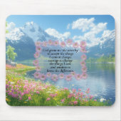 Tapis De Souris Serenity Prayer Floral Heart With Mountain View (Devant)