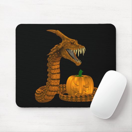 Tapis De Souris Serpent D'Effroi Protégeant Un Citrouille (Avec souris)
