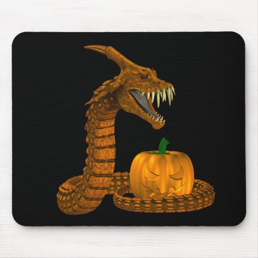 Tapis De Souris Serpent D'Effroi Protégeant Un Citrouille (Devant)