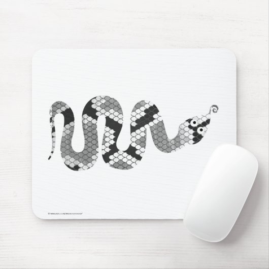 Tapis De Souris Serpent gris et silhouette gris clair (Avec souris)