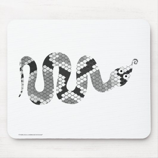 Tapis De Souris Serpent gris et silhouette gris clair (Devant)