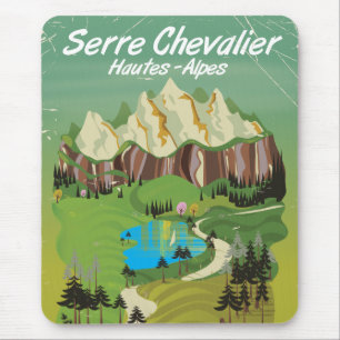 Tapis De Souris Serre Chevalier, poster de voyage ski France
