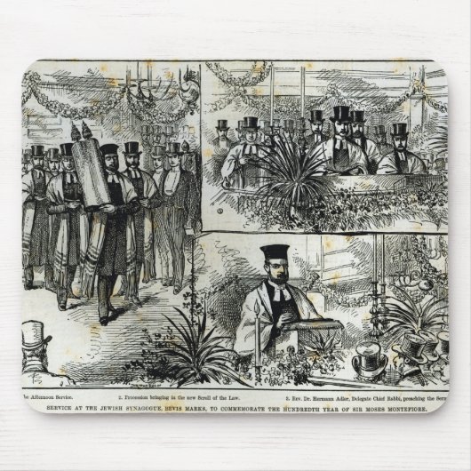 Tapis De Souris Service à la synagogue juive (Devant)