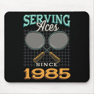 Tapis De Souris Serving Aces depuis 1985 Badminton Lover 40th Birt
