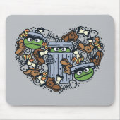 Tapis De Souris Sésame Sésame | Oscar the Grouch Doodle Heart (Devant)
