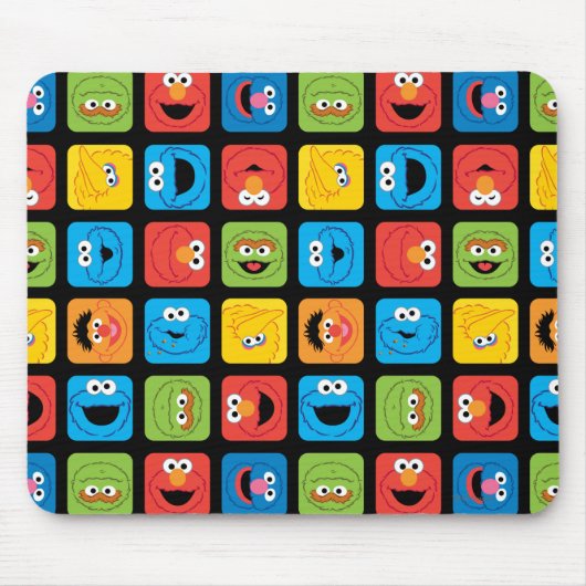 Tapis De Souris Sesame Street Cubed Visages Motif (Devant)