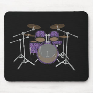 Tapis De Souris Set de batterie 5 pièces - Tambours Violet Personn