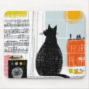 Tapis De Souris Set de salle de Vinyl Black Cat High Rise Live
