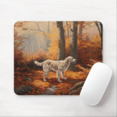 Tapis De Souris Setter anglais en automne Leaves Fall Inspire (Avec souris)