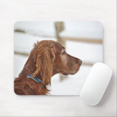 Tapis De Souris Setter irlandais dans la neige (Avec souris)
