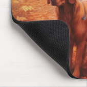 Tapis De Souris Setter rouge irlandais à l'automne Feuilles automn (Coin)