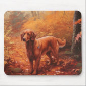 Tapis De Souris Setter rouge irlandais à l'automne Feuilles automn (Devant)