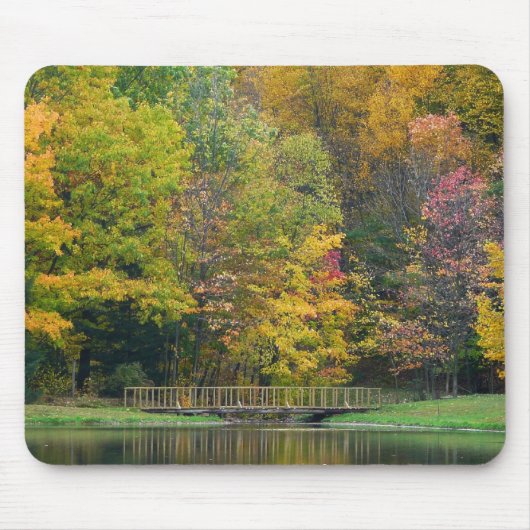 Tapis De Souris Seven Springs Fall Bridge II Autumn Paysage (Devant)