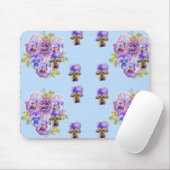 Tapis De Souris Shabby Blue Pansy fleuri Ordinateur Souris Mat Pad (Avec souris)