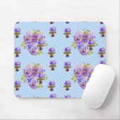Tapis De Souris Shabby Blue Pansy fleuri Ordinateur Souris Mat Pad (Avec souris)