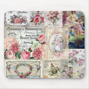 Tapis De Souris Shabby chic collage, country victorian, decoupage