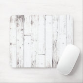 Tapis De Souris Shabby Chic White Wood Rustic Farmhouse (Avec souris)