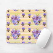 Tapis De Souris Shabby Yellow Pansy floral Computer Mouse Mat Pad (Avec souris)