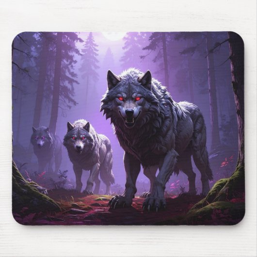 Tapis De Souris Shadowfang Pack – Midnight Wolves Fantasy Mousepad (Devant)