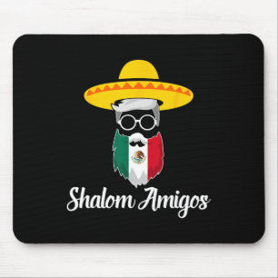 Tapis De Souris Shalom Amigos - Hanoukka Mexicaine Juive Cinco De