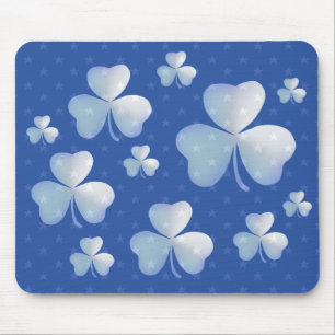 Tapis De Souris Shamrock bleu avec des étoiles - mousepad