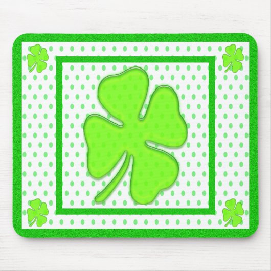 Tapis De Souris Shamrock et Pois - (Devant)