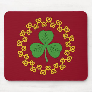 Tapis De Souris Shamrock et réseau en rouge