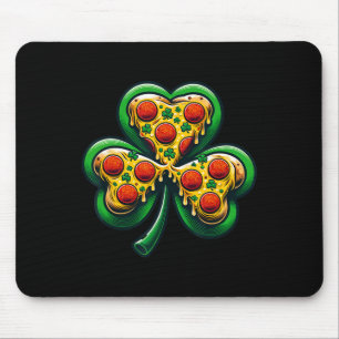 Tapis De Souris Shamrock Pizza Jour de la Saint Patrick Irlandais