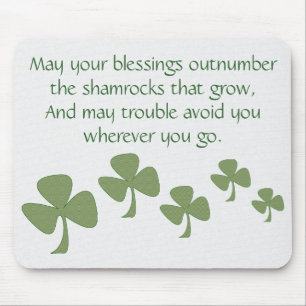 Tapis De Souris Shamrock vert et or