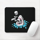 Tapis De Souris Shark Mange Skeleton Fun Halloween Garçons Filles (Avec souris)