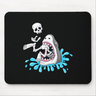 Tapis De Souris Shark Mange Skeleton Fun Halloween Garçons Filles 