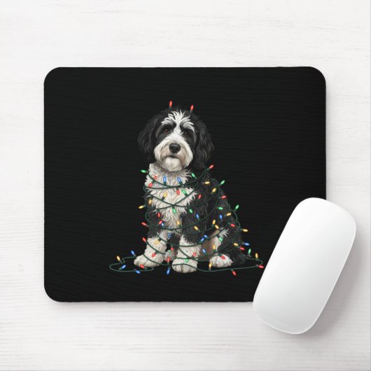 Tapis De Souris Sheepadoodle Christmas I'm Fine Everything Is Fine (Avec souris)