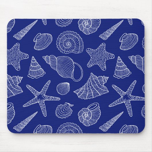 Tapis De Souris Shell bleu lumineux modèlent (Devant)