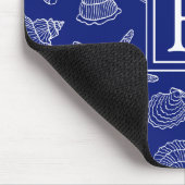 Tapis De Souris Shell bleu lumineux modèlent | ajoutent votre (Coin)