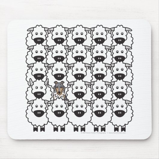 Tapis De Souris Sheltie chez les moutons (Devant)