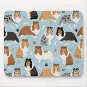 Tapis De Souris Sheltie Dog Bones and Paws (Devant)