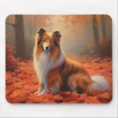 Tapis De Souris Shetland Sheepdog en automne Feuilles automne Insp (Devant)