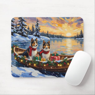 Tapis De Souris Shetland Sheepdog Noël Bateau Vacances