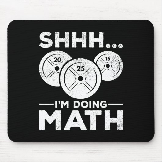 Tapis De Souris Shhh I'm Doing Math Bodybuilding Gym Fitness Train (Devant)