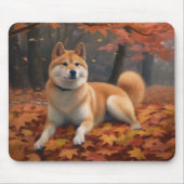Tapis De Souris Shib Inu en automne Leaves automne Inspire (Devant)
