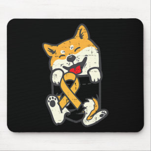 Tapis De Souris Shiba Inu Cancer de l'Enfance Ruban Sensibilisatio