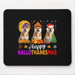 Tapis De Souris Shiba Inu Chien Halloween Noël Hallothanksmas 1