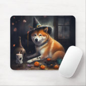 Tapis De Souris Shiba Inu Citrouilles Halloween effrayant (Avec souris)