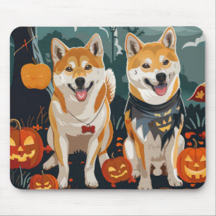 Tapis De Souris Shiba Inu Halloween Éffrayant