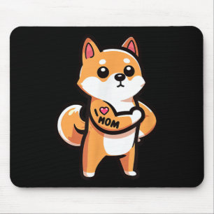 Tapis De Souris Shiba Inu I Love Maman Funny Chien Tattoo