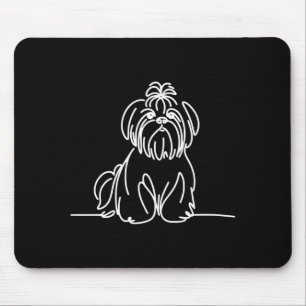 Tapis De Souris Shih tzu dessin au trait propriétaire de chien per
