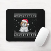 Tapis De Souris Shih Tzu Dog Lovers Men Women Santa Ugly Xmas Swea (Avec souris)