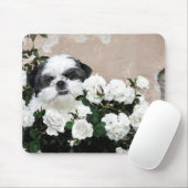Tapis De Souris Shih Tzu et roses (Avec souris)