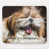 Tapis De Souris Shih tzu hurle rire drôle mignon texte sourire (Devant)